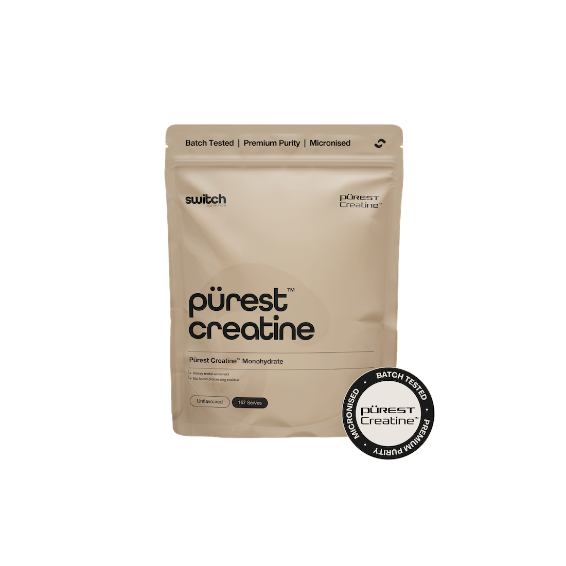 Switch Nutrition – Purest Creatine 500g 167 Serves